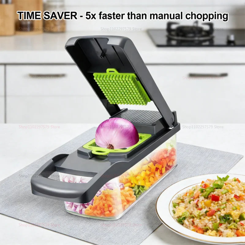 Vegetable Chopper Set Food Processor Onion Potato Slicer Dicer Grater Kitchen Fruit Vegetable Cutter with Handle