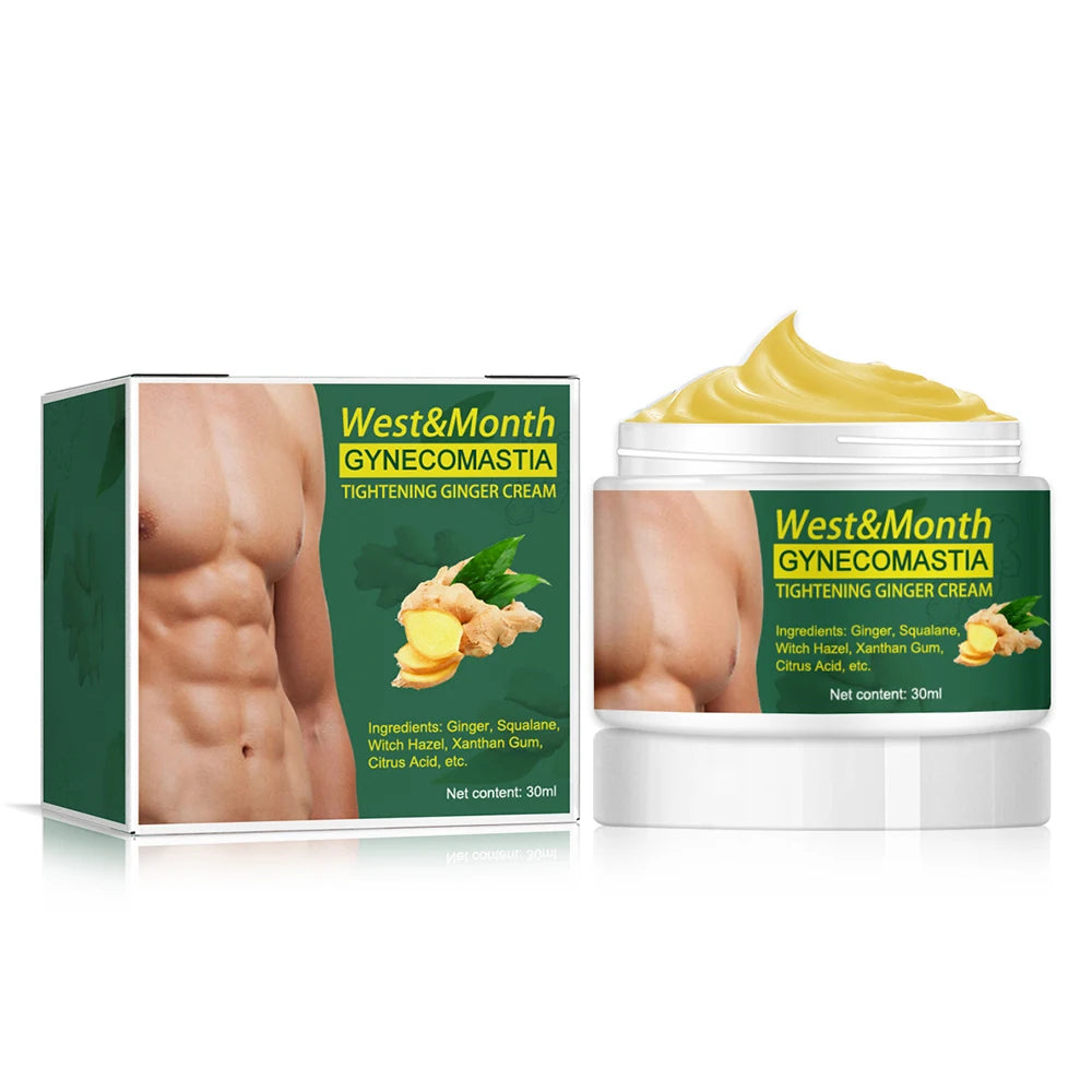 Man Breast Firm Massage Cream Ginger Serum Remove Excess Fat Effective Shrink Chest Gynecomastia Tighten Essence Oil Cream 30ml