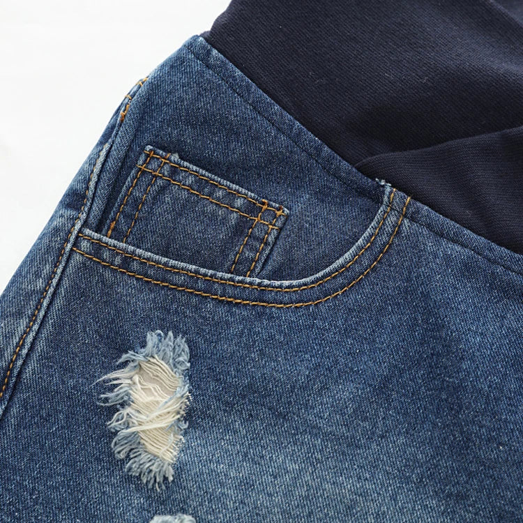 Large Size Maternity Shorts High Waisted Elastic Pregnancy Denim Pants Summer Short Jeans for Pregnant Women