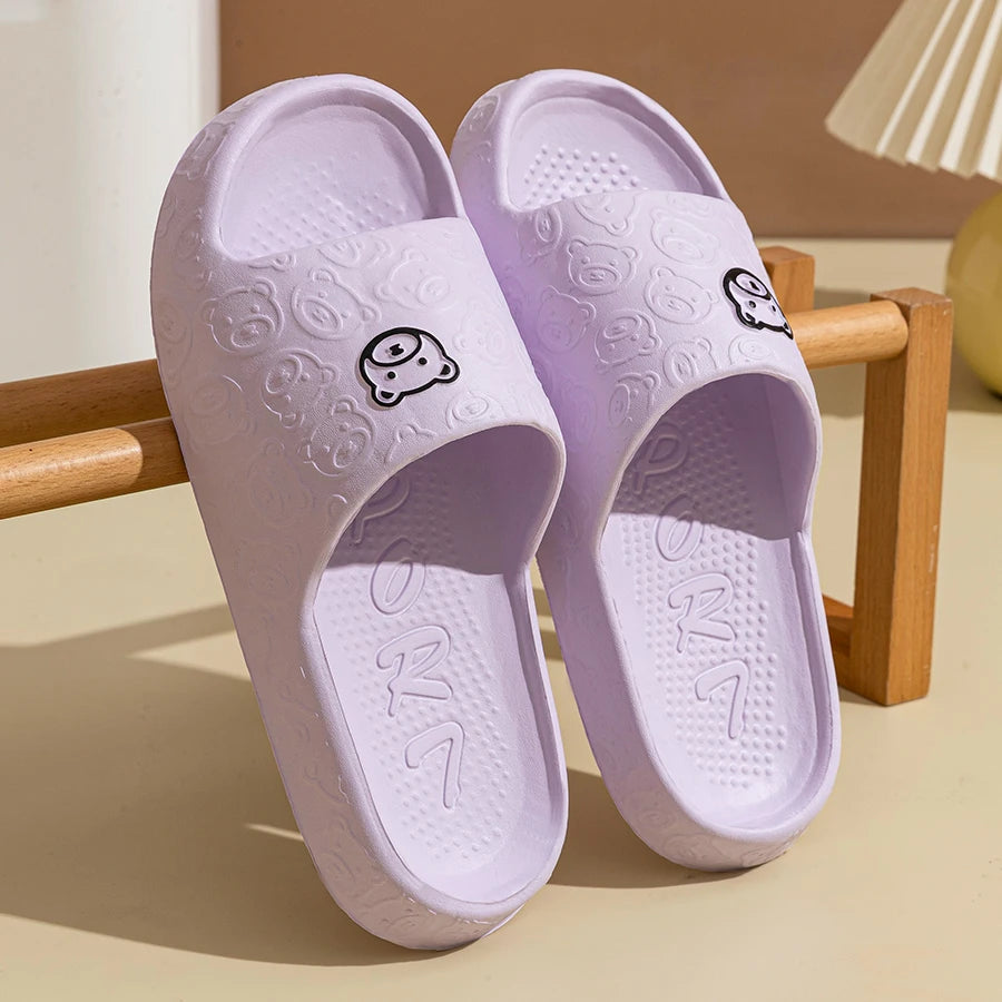 Summer Fashion Slippers Printting Little Bear Sandals Indoor Bathroom Non-slip