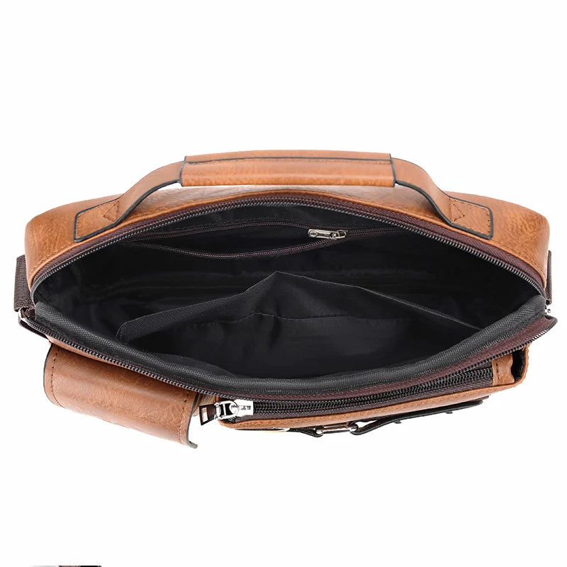 WEIXIER Fashion Men's Shoulder Bag Portable PU Leather Handbag Business Briefcase Travel Man Crossbody Bags Brand Qualit Men Bag