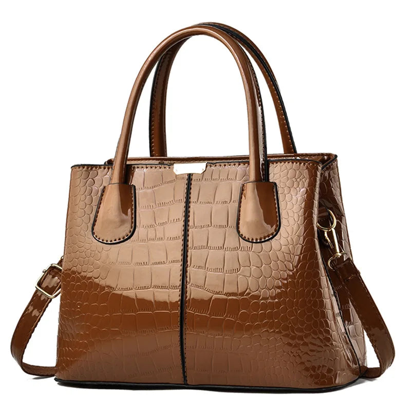 Leather Patent Leather Shoulder Crossbody Bag Women Luxury Designer Handbag Pruse Fashion Large Capacity Shopping Tote