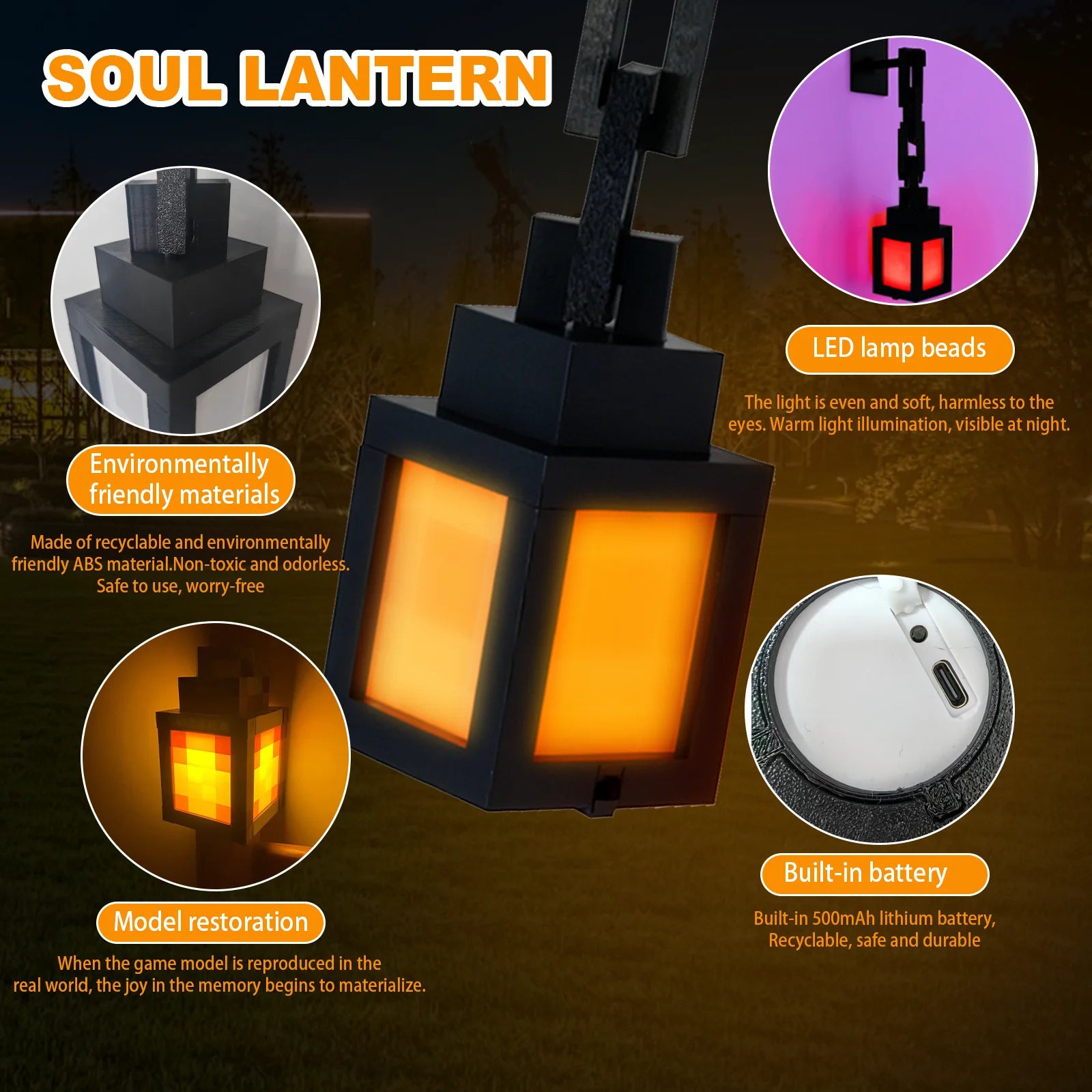2026 Pixel Style Night Light Portable Lantern Tabletop Ornament 16 Colors RGB Remote DIY Interior Decoration Atmosphere Light
