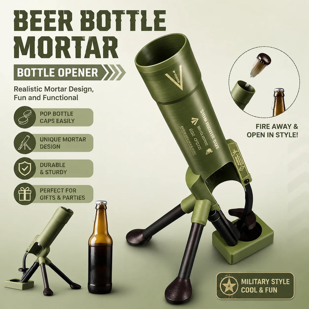 1pcs Military Mortar Beer Bottle Opener Funny Cap Gun Launcher Popper for Home Bar Club Party Drinking Game Cool Gift for Men