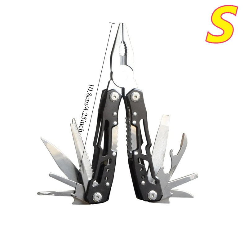 14-In-1 Multitool Folding Pliers Stainless Steel Pocket Knife Camping Outdoor Survival Tools with Nylon Bag EDC Multi-Tool Kit