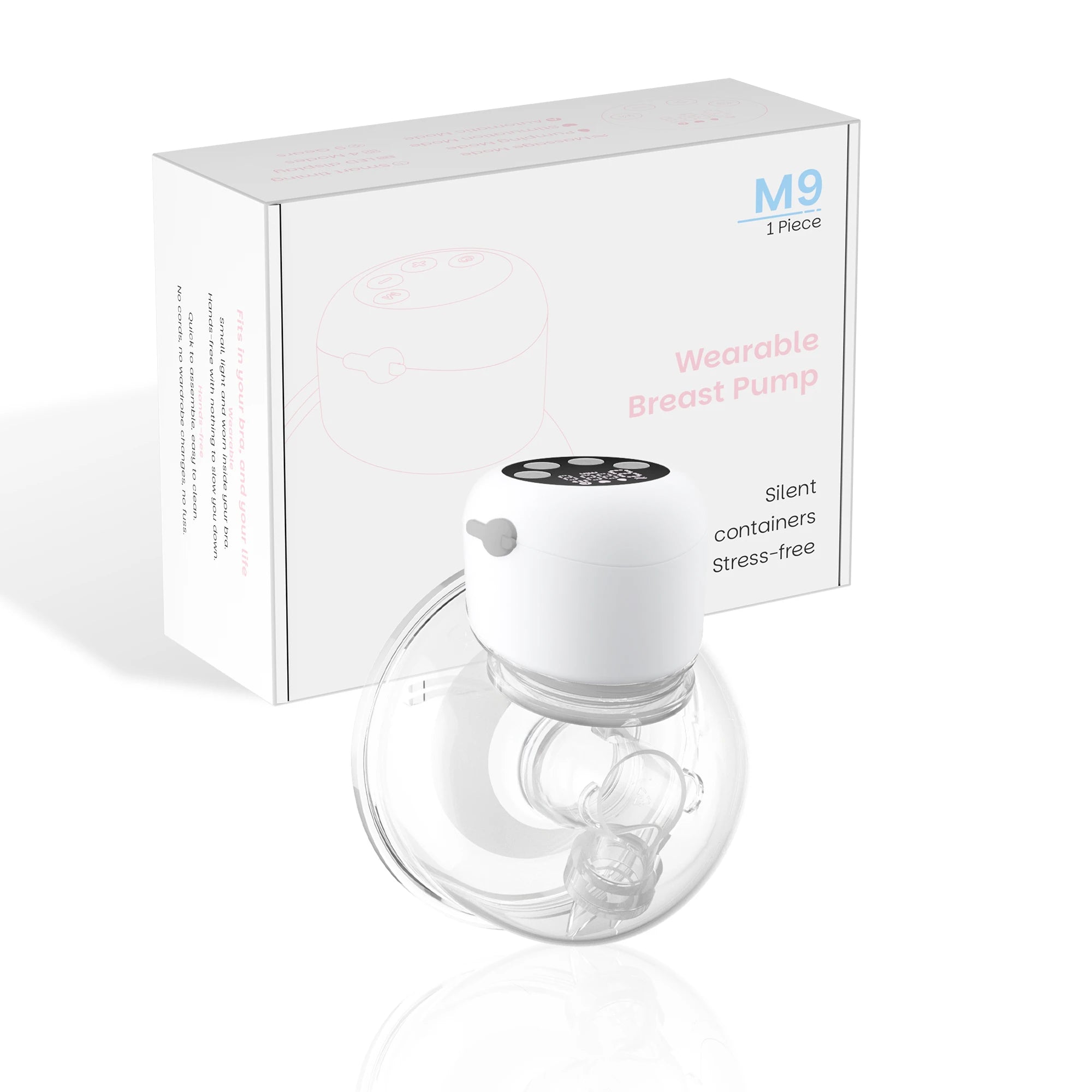Hands-Free Wearable Breast Pump -  Electric Silent 4 Modes 9 Suction Levels, BPA-Free Portable 24mm Flange for Breastfeeding