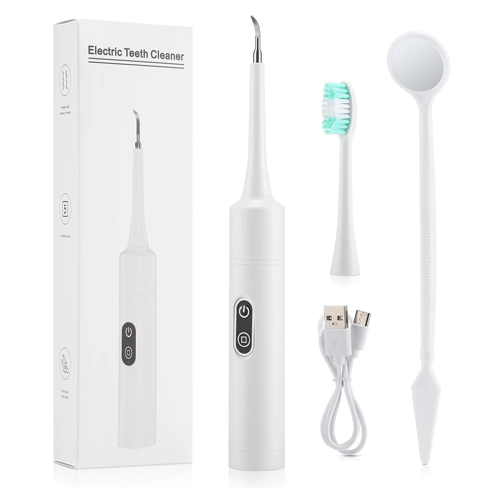 Electric Dental Scaler with Teeth Brush Head Calculus Tartar Remover Vibration Teeth Plaque Cleaner Oral Care Improve Odor