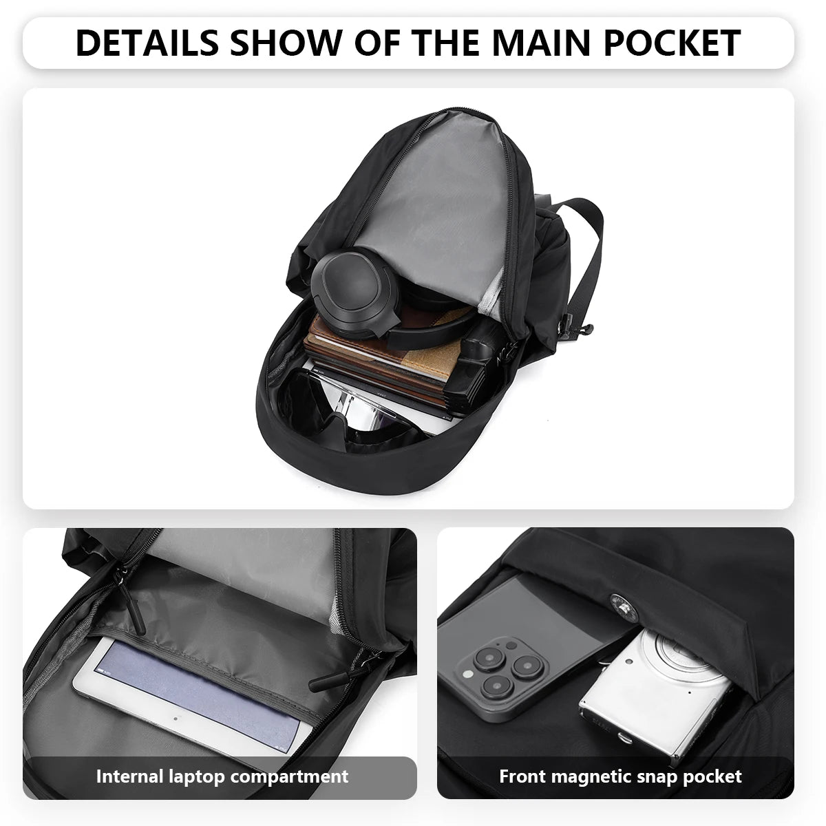 Lightweight Mini Backpack for Men, Versatile for Travel, Outdoor Hiking, Mountaineering, Casual Small Backpack, Student School Bag, Fishing, Outings, Meetings