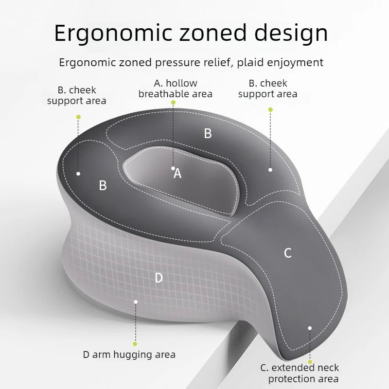 Support Pillow for Face Down Rest Universal Breathable Headrest Face Cushion Soft Memory Foam Sleeping Pillow Deep Sleep Tool