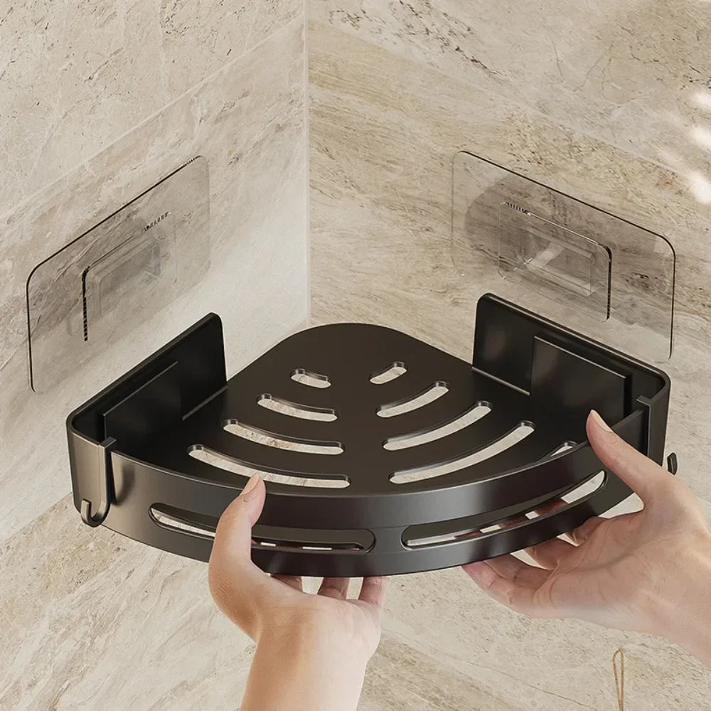 Adhensive Bathroom Shampoo Holder Shower Caddy Shelves Storage No Drill Shelf Corner Towel Holder Shelves For