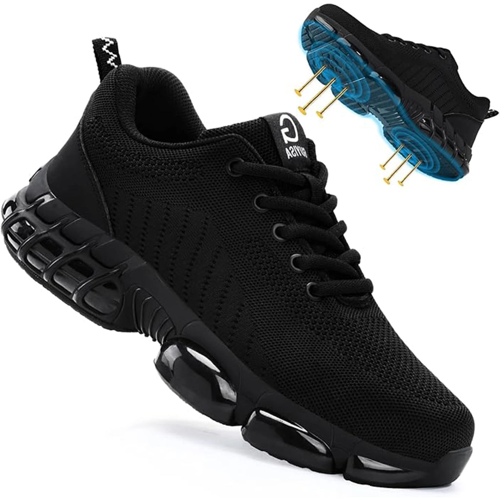 Comfortable Lightweight Black Safety Construction Working Shoes Anti-Smash Anti-Puncture