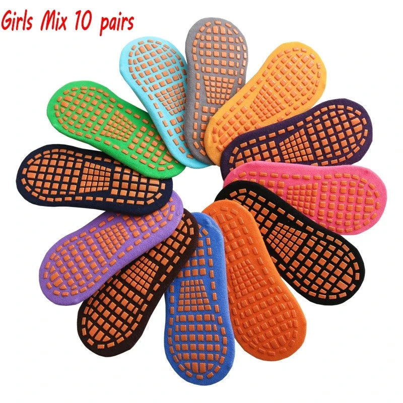 10 Pairs Kids Adults Anti-Slip Socks Parent-Child Trampoline Sock Cotton Children Socks Sports Boys Girls Outside Baby Socks (Copy)