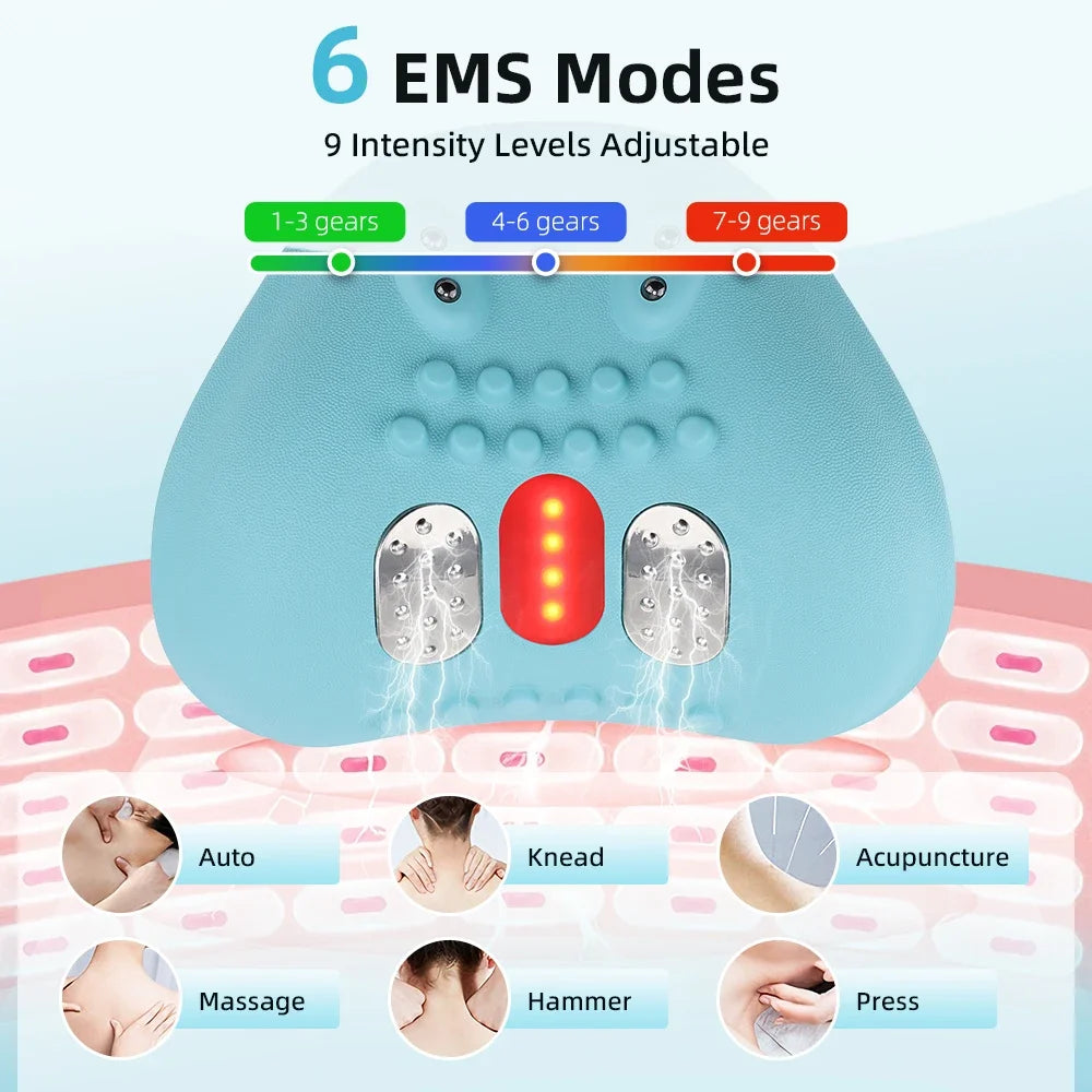 Electric Neck and Shoulder Massager Heating Pillow for Muscle Relaxation 6 Modes Cervical Traction Massage Back Neck Stretcherr