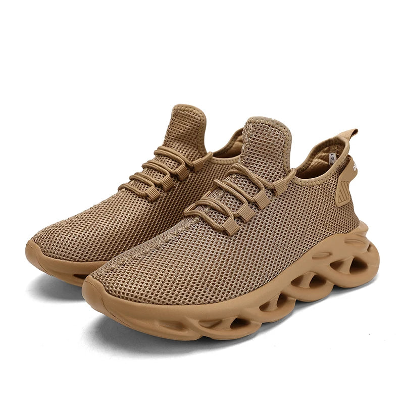Summer Men Casual Sports Running Shoes Breathable Lightweight Sneakers Outdoor Mesh Black Athletic Jogging Tennis Walking Shoe