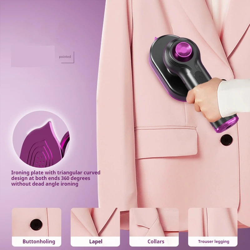 Mini Rotating Electric Travel Iron Dual Steam and Dry Use Portable Water Spray Gentle on Clothes Fast Heating Garment Care Tool
