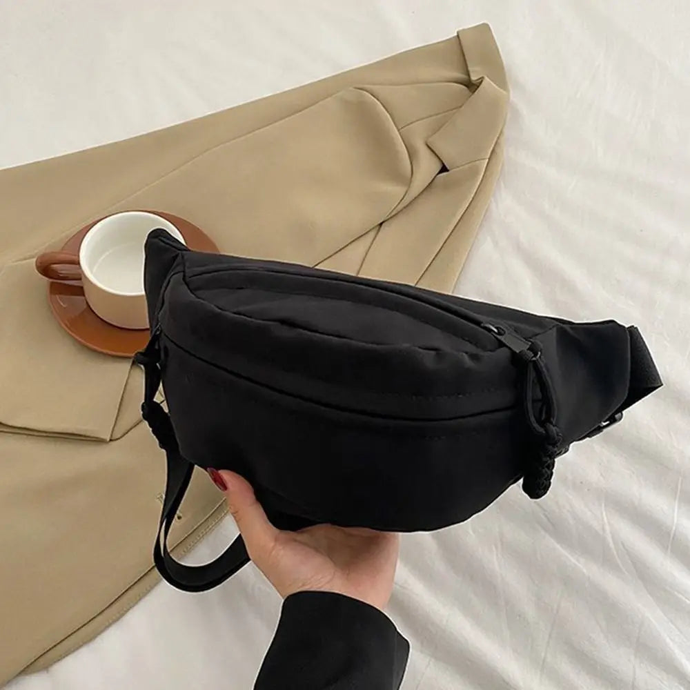 Nylon Crossbody Bags Large Capacity Korean Simplified Shoulder Bag Lightweight Solid Color Dumpling Bag Travel Sports Hobos Bag