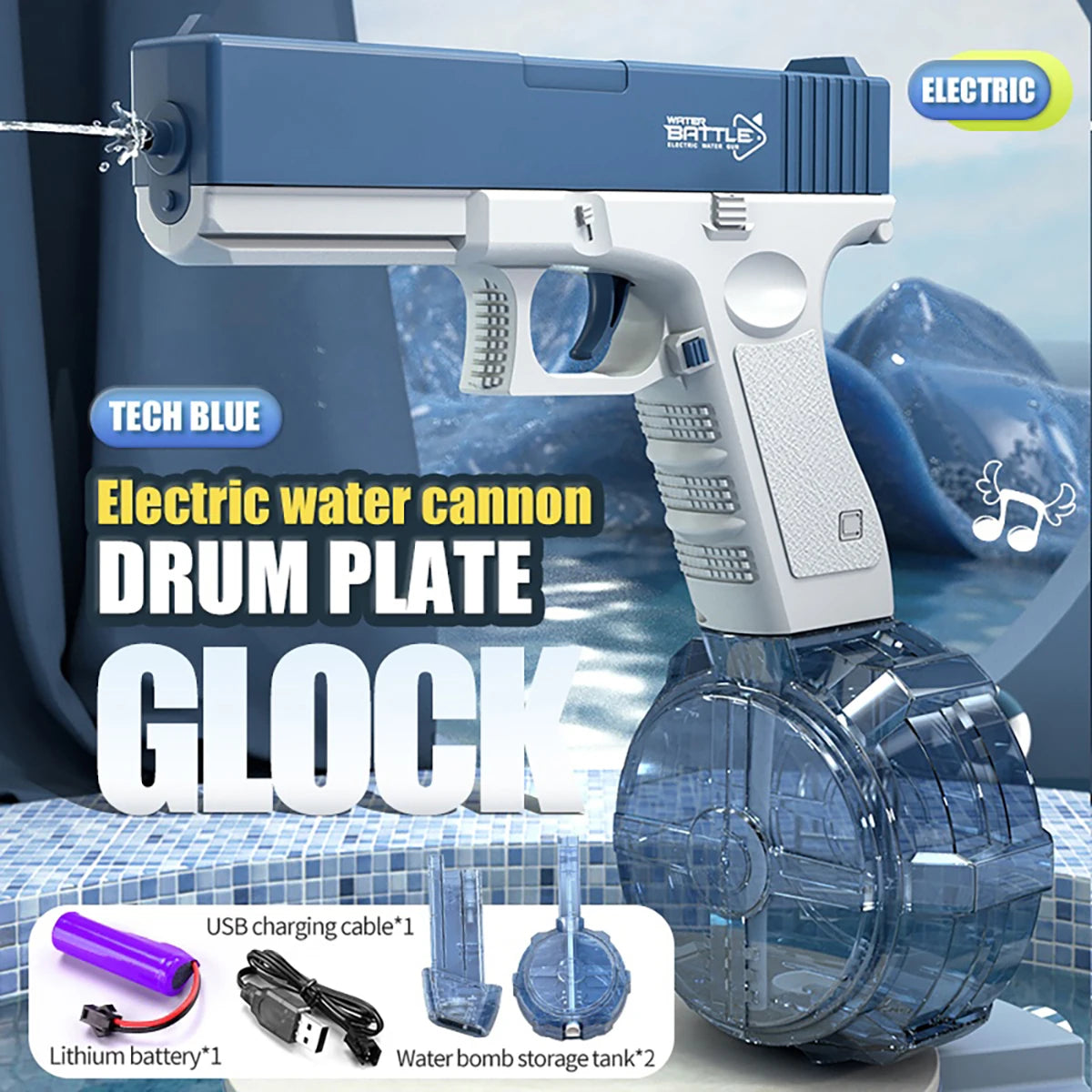 Electric Water Gun Rechargeable Automatic & Manual Spray Gun Capacity Range Up to 32 FT Range for Adults & Kids