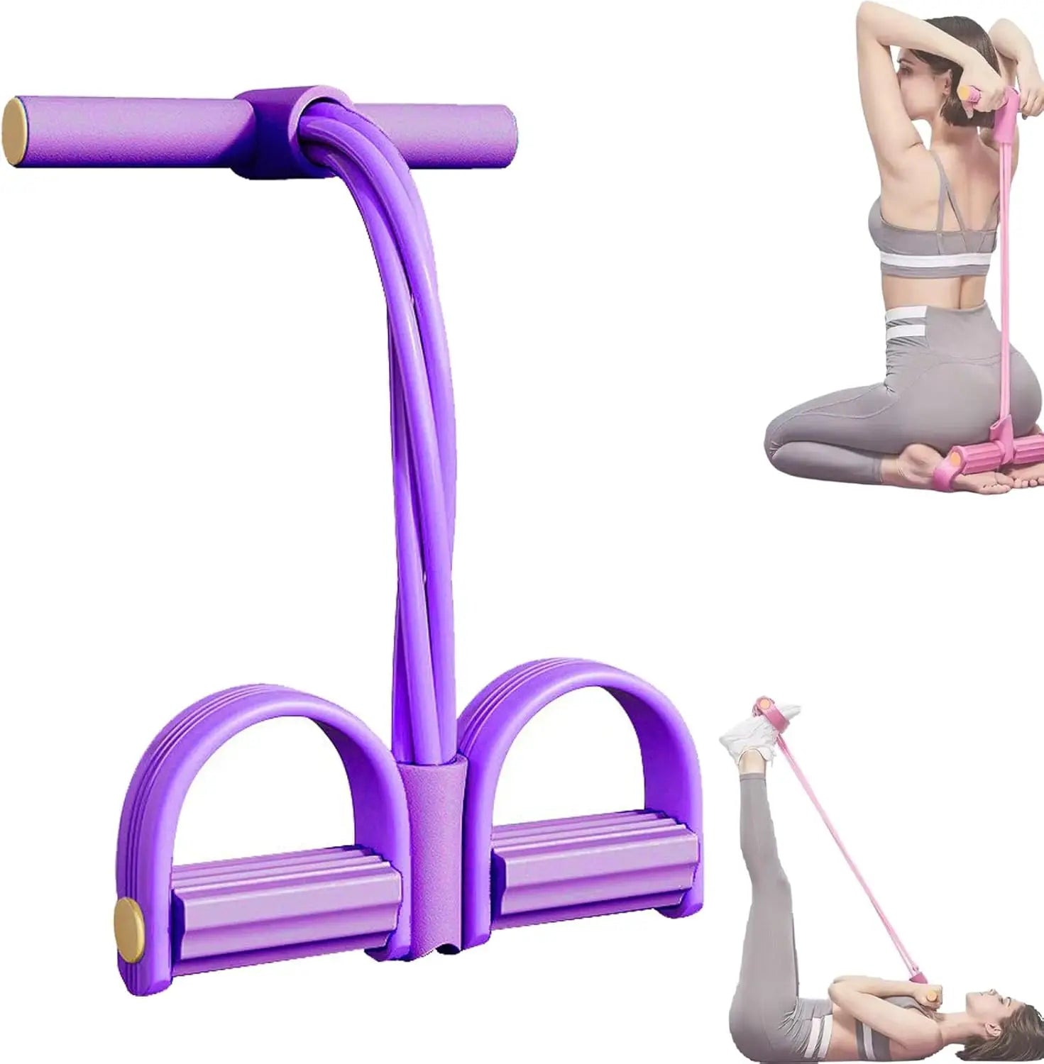 4/6-Tube Tensioner Multi-Functional Household Fitness Yoga Abdominal Strengthening Elastic Band Tension Rope Sit-Up Assistive