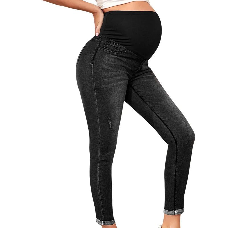 Maternity jeans maternity suit high waist belly lift hip elastic 2025 new style