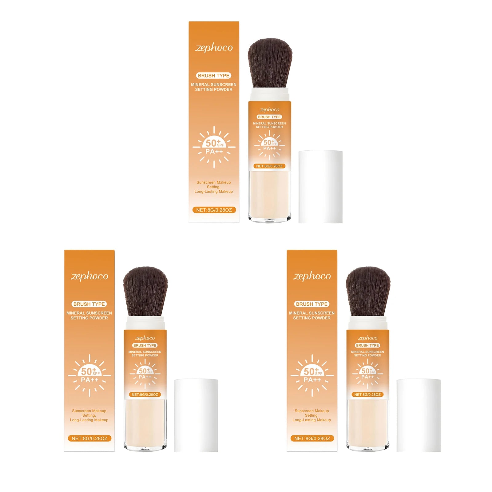SPF 50+ Sunscreen Setting Powder Oil Control Long Lasting Matte Natural Smooth Protective Powder Outdoor Breathable Face Makeup