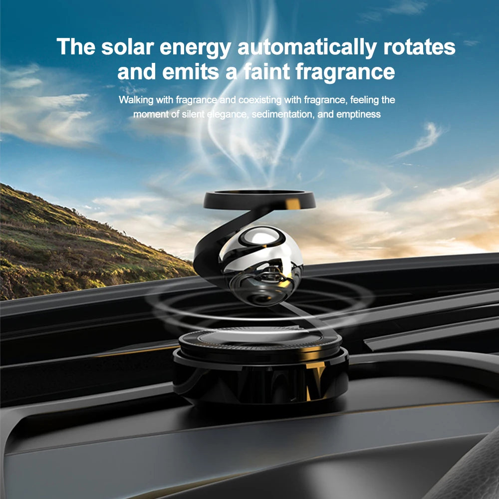 KEBIDUMEI Solar Car Air Freshener Levitation Rotating Interstellar Flavoring Perfume Deodorant Diffuser Car Interior Accessories