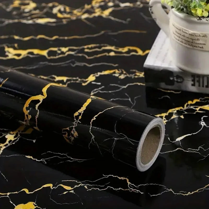 40cm kitchen waterproof and oil resistant PVC self-adhesive marble wall sticker easy to clean home decoration wall sticker