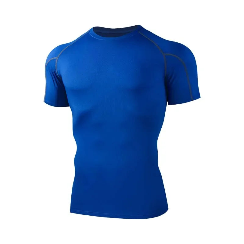 Compressed T-shirt Men's sportswear Running T-shirt Elastic Quick-drying Exercise T-shirt for men exercising in the gym