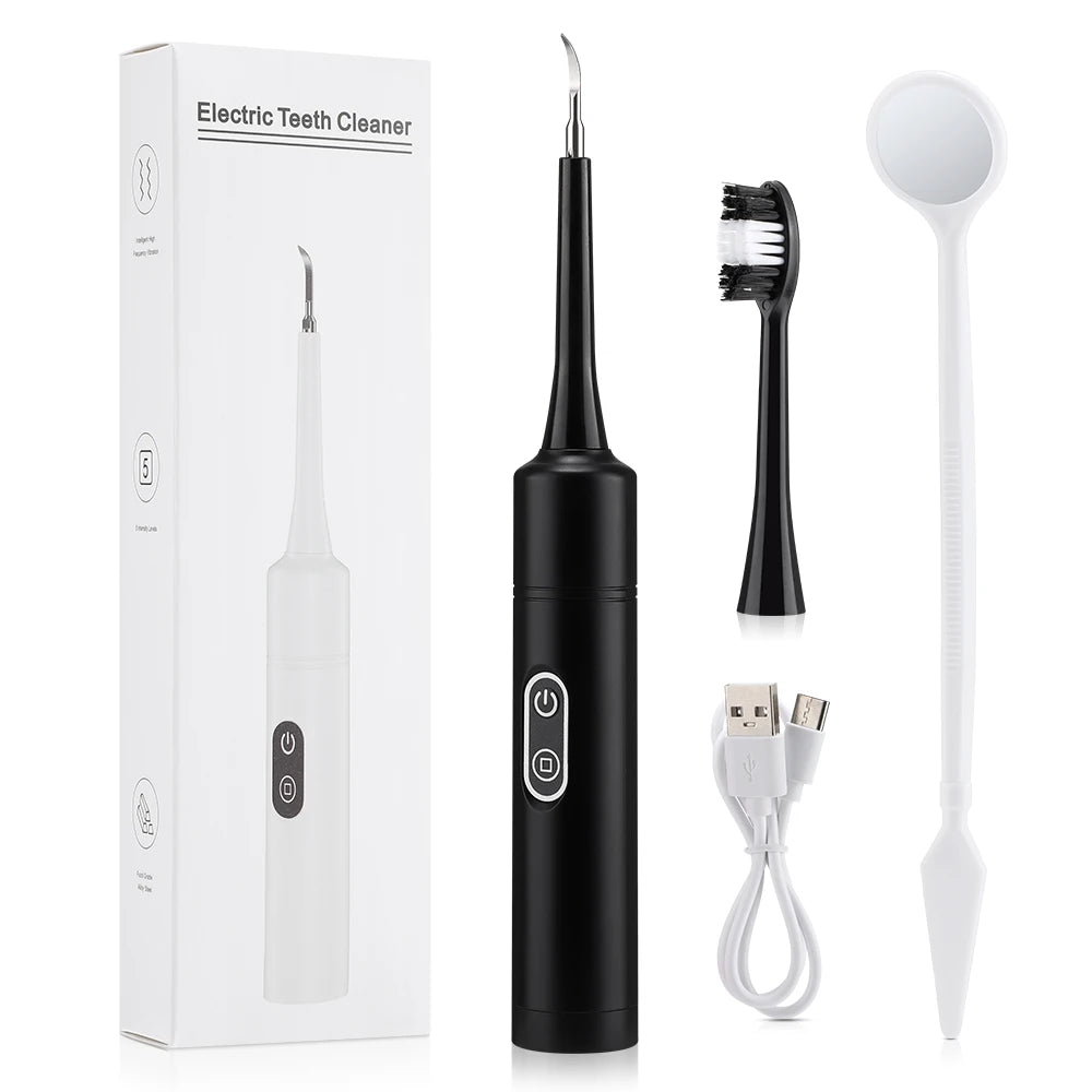 Electric Dental Scaler with Teeth Brush Head Calculus Tartar Remover Vibration Teeth Plaque Cleaner Oral Care Improve Odor