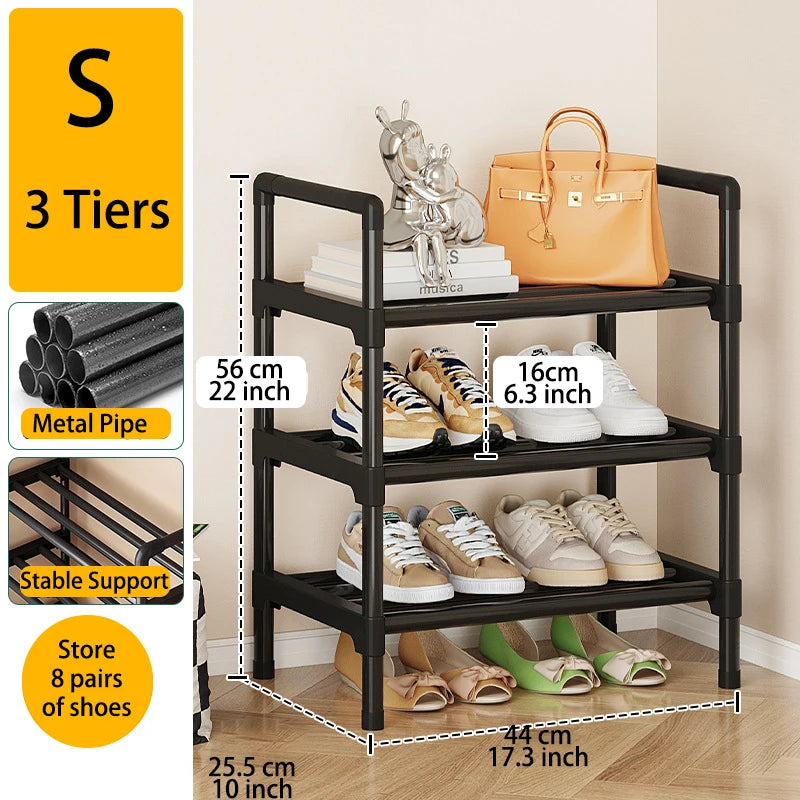 Multiple Layers Metal Shoe Rack, Large Capacity Shoe Organizer for Entryway, Closet, Garage, Shoe Shelf for Living Room