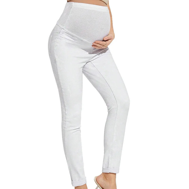 Pregnant Women's Jeans - High-Waisted  Padded  Elasticated Maternity Pants