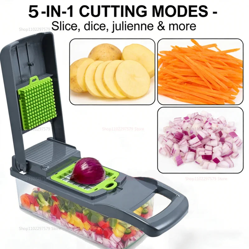 Vegetable Chopper Set Food Processor Onion Potato Slicer Dicer Grater Kitchen Fruit Vegetable Cutter with Handle