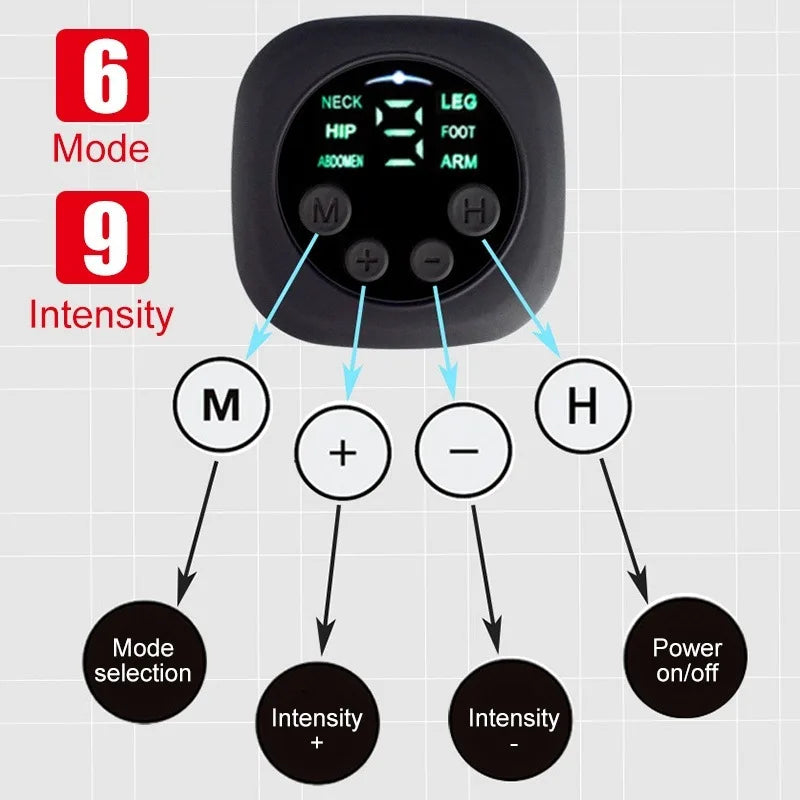 Muscle Stimulator Abdominal Toning Belt Muscle Toner Smart Abs Training Gear USB Charge Body Massager Home Gym Fitness Equipment