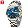 OLEVS Brand watch steel band stereo dial double calendar quartz watch waterproof men's watch 3620
