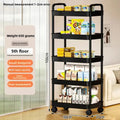 5-layer Kitchen Storage Shelf,mobile Trolley,floor Standing Multi-layer Storage Rack,For Bookshelf,snacks, fruits and Vegetables