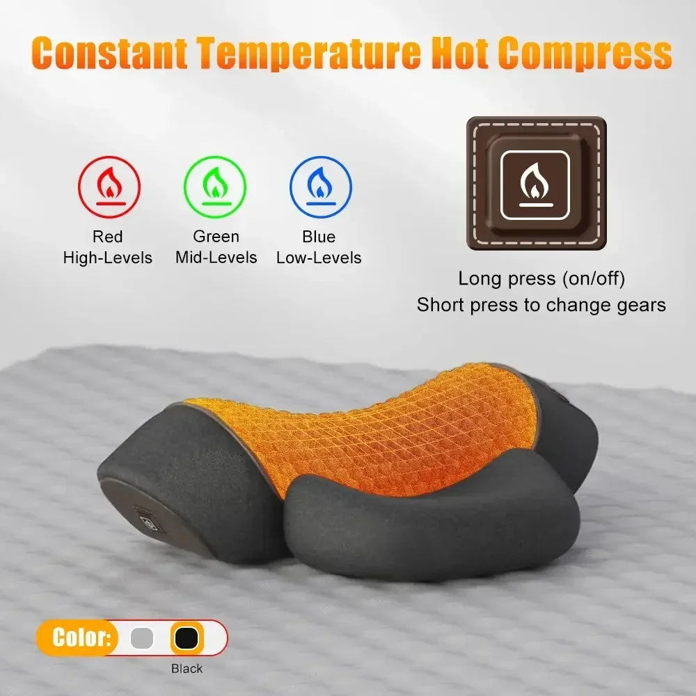 Electric Massager Cervical Pillow Hot Compress Vibration Massage Neck Traction Relax Sleeping Memory Foam Pillow Spine Support