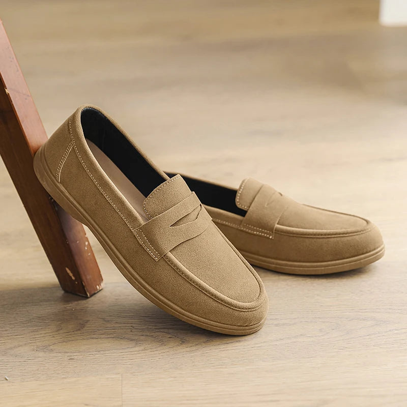 Men's Slip On Loafers Preppy Lightweight Breathable Comfort Outdoor Flats Non Slip Soft Sole Casual Daily Walking Shoes