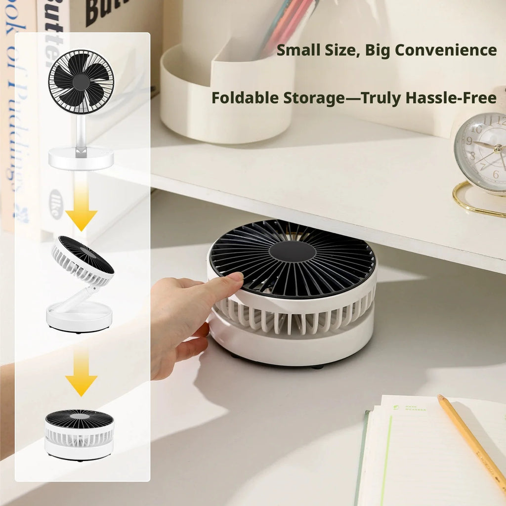 2026 New Desktop Fan USB Charging Model, Long Endurance Foldable Mini Retractable Fan, dormitory portable desktop Electric Fan