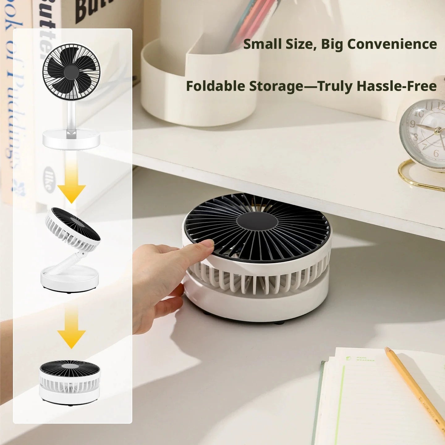 2026 New Desktop Fan USB Charging Model, Long Endurance Foldable Mini Retractable Fan, dormitory portable desktop Electric Fan