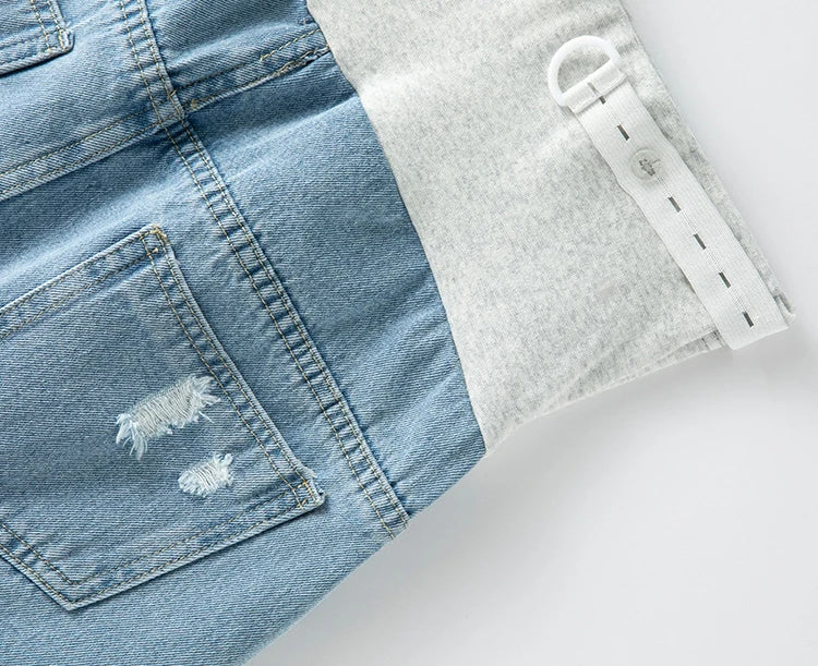 Large Size Maternity Shorts High Waisted Elastic Pregnancy Denim Pants Summer Short Jeans for Pregnant Women