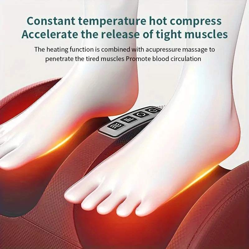 Electric Foot Massager Heating Therapy Hot Compression Shiatsu Kneading Roller Muscle Relaxation Pain Relief Foot Spa Machine