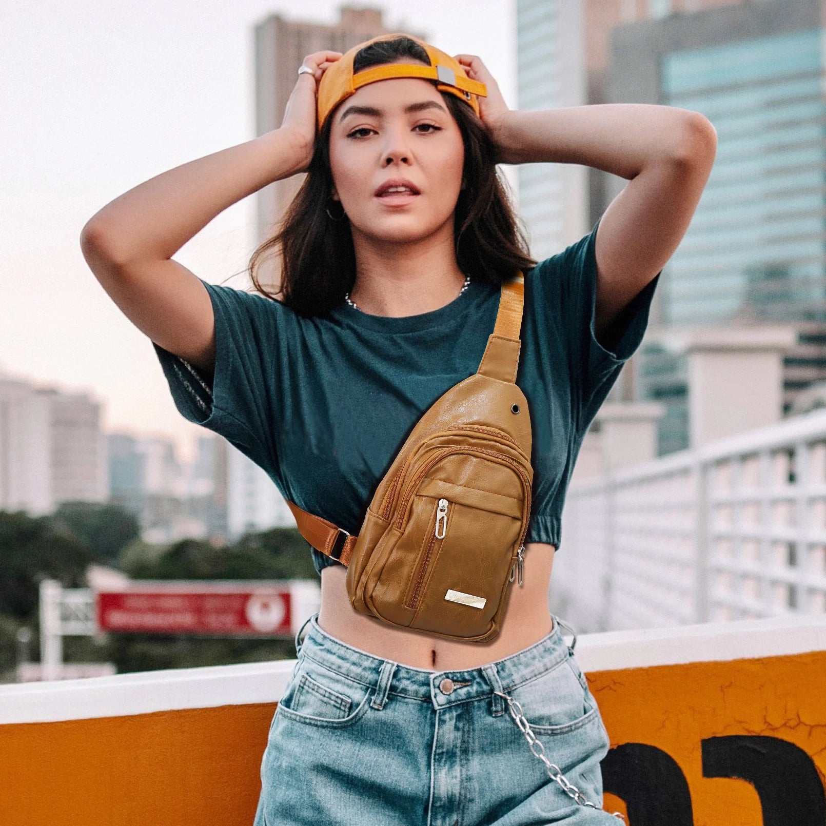 New Leather Chest Bag For Men Multifunctional Casual Fashion Messenger Shoulder Bag For Outdoor Sports Versatile Crossbody Bag
