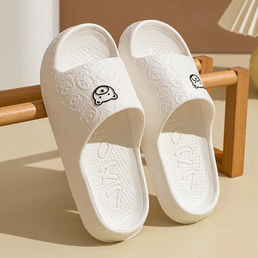 Summer Fashion Slippers Printting Little Bear Sandals Indoor Bathroom Non-slip