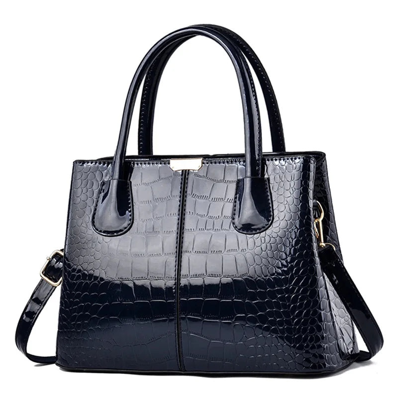 Leather Patent Leather Shoulder Crossbody Bag Women Luxury Designer Handbag Pruse Fashion Large Capacity Shopping Tote
