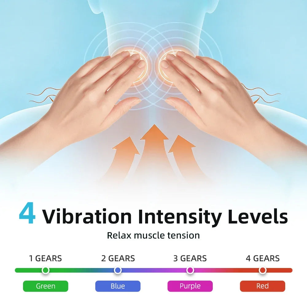 Electric Neck and Shoulder Massager Heating Pillow for Muscle Relaxation 6 Modes Cervical Traction Massage Back Neck Stretcherr