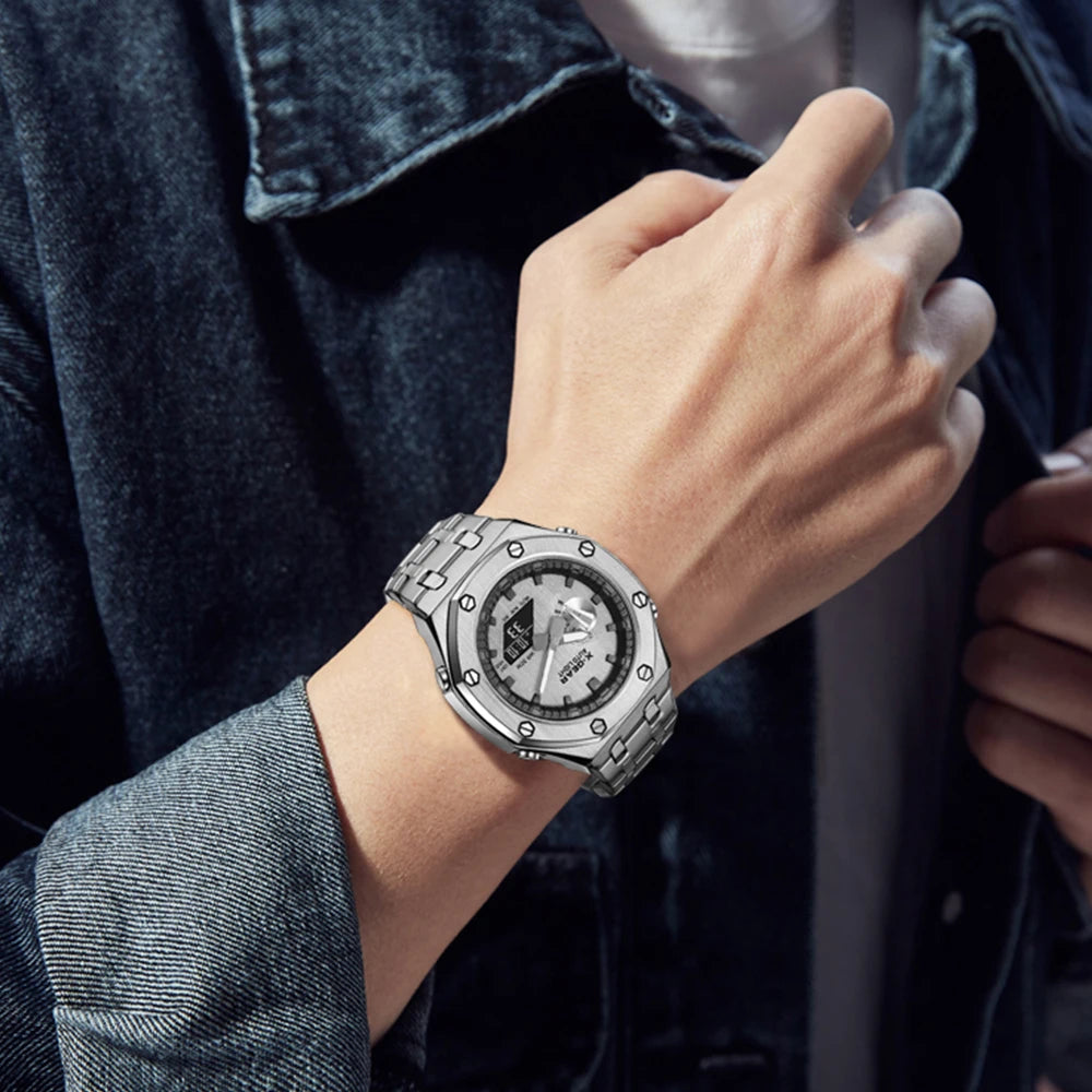 X-GEAR Fashion Casual Business Quartz Watch Waterproof Wristwatch  Mens Sports Watches Business Man Electronic Watch Multi functional