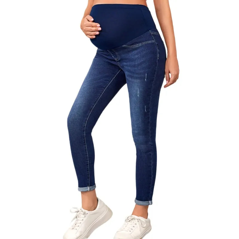 Maternity jeans maternity suit high waist belly lift hip elastic 2025 new style