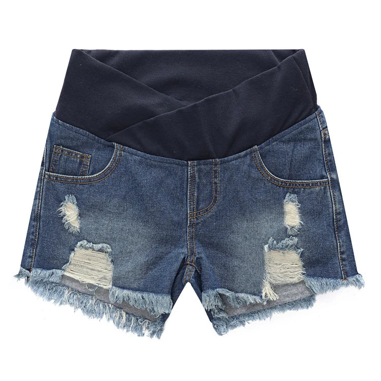 Large Size Maternity Shorts High Waisted Elastic Pregnancy Denim Pants Summer Short Jeans for Pregnant Women