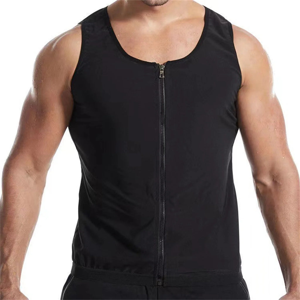 Sauna Sweat Suits Shirt Vest Waist Trainer for Men Compression Workout Shapewear Excersize Gym Clothes Working Out