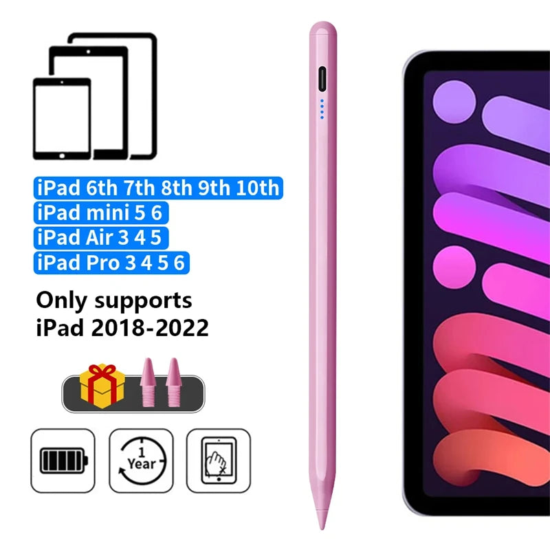 For Apple Pencil 2 1 Palm Rejection Power Display iPad Accessories iPad 2022 2021 2020 2019 2018 Pro 11 12.9 Air Mini Stylus Pe