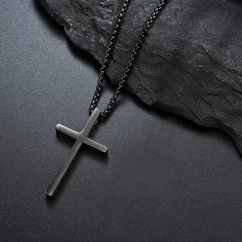 Fashion Cross Chain Pendant Necklace Fashion Men Women Metal Geometry Punk Gothic Party Jewelry Vintage Gifts